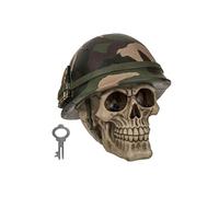 Tirelire en résine Crâne avec casque