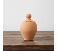 Tirelire en terre cuite artisanale - Décoration vintage italienne, design rétro, idéal pour cadeaux, décoration ou économie quotidienne. Artisanat italien. Hauteur 15 cm