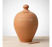Tirelire en terre cuite artisanale - Décoration vintage italienne pour enfants et adultes, design rétro, idéal pour cadeaux, décoration ou économie quotidienne. Artisanat italien Hauteur 30 cm