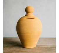 Tirelire en terre cuite artisanale - Décoration vintage italienne pour enfants et adultes, design rétro, idéal pour cadeaux, décoration ou économie quotidienne. Artisanat italien. Hauteur 20 cm