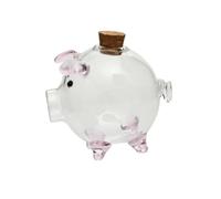 Tirelire en verre transparent en forme de cochon mignon, légère en forme de cochon mignon (style 1)