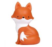 Tirelire enfant - A LITTLE LOVELY COMPANY - Renard - PVC sans BPA - 13x18,7x10,2 cm - Orange