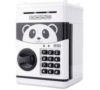 Tirelire Enfant - ATM - Panda - Mot de Passe - Plastique - 13 5 x 12 5 x 19 5 cm