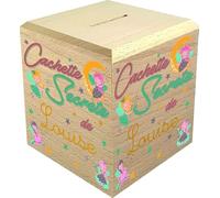Tirelire Enfant en Bois - Tirelire personnalisée avec prénom - 100% fabriquée en France - Cadeau Noël bébé, Baptême, Cadeau de Naissance (Cachette Secrète)