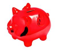 Tirelire Enfant Garçon, Mariage Cochon, Adulte à Casser, Grande XXL, Personnalisée Originale, Anniversaire Billet et Pièce, Cadeau Noël Nouvel (Rouge)