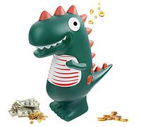 Tirelire Enfant, Tirelire Dinosaure, Tirelire Enfant Garcon, Cartoon Green Dinosaur Children Save Money Can, Anti-Chute, Unique, Cadeau d'anniversaire De Jouets Mignons pour Enfants (02)