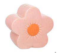 Tirelire fleur 13x 7,5x13cm céramique rose - Atmosphera Créateur d'intérieur