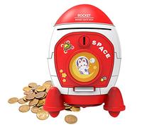 Tirelire Fusée, Tirelire Spatiale avec Grand Espace, Coin Save Jar avec Espace, Ornements Cabine Grancapacité Bandessinée pour La Fille avec Le Modèle D'astronaute Lapin Commutateur