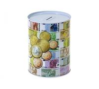 Tirelire grand métal Euro monnaie