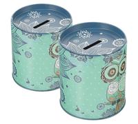 Tirelire hibou jouet, cadeau d'anniversaire pour garçons et filles, en fer-blanc, 9,90 x 8,60 x 8,60
