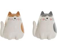 Tirelire Home ESPRIT Dolomite chat 13,5 X 10 X 15 cm (2 pièces)