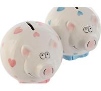 Tirelire Home ESPRIT Dolomite cochon 15 X 13 X 12 cm (2 pièces)