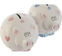 Tirelire Home ESPRIT Dolomite cochon 15 X 13 X 12 cm (2 pièces)