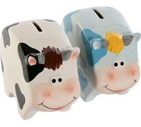 Tirelire Home ESPRIT Dolomite Vache 16 X 7,5 X 12,5 cm (2 pièces)