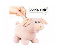 Tirelire peluche cochon sonore à oreilles animées Infactory