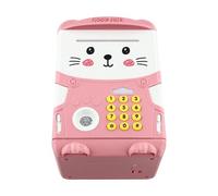 Tirelire interactive pour enfants avec induction automatique, mot de passe, sécurité de grande capacité, réservoir en plastique ABS, 20 x 11,5 x 13,5 cm (rose clair)