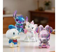 Tirelire Iridescente Électroplaquée en Forme de Dessin Animé Stitch, Minnie, Marie, Chat, Donald Duck - Pot à Monnaie Décoratif pour la Maison, Idéal pour les Enfants et les Fans Minnie