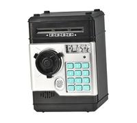 Tirelire jouet, boîte d'épargne, jouet, banque d'argent électronique avec Code de mot de passe, distributeur automatique de billets pour enfants, Noir Argent