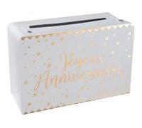 tirelire joyeux anniversaire blanc et or - chalayer 000567100000001 Blanc G
