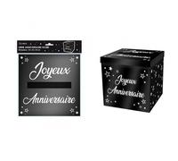 Tirelire - Joyeux Anniversaire - Urne noire métallisée - 20 cm - Décoration de fête - Enfant