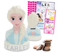 Tirelire La Reine des Neiges pour enfants - Ensemble avec tirelire Elsa en céramique et autocollants, tatouages, plus | Tirelire Disney La Reine des Neiges pour filles
