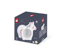 Janod Tirelire Licorne J04655 – Face transparente, ouverture magnétique, bois FSC, dès 3 ans