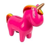 Tirelire licorne BLUECHOLON en céramique originale avec couvercle et clé (Rose)