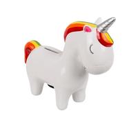 Tirelire licorne en céramique originale avec couvercle et clé (blanc)