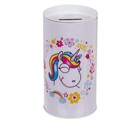 Tirelire Licorne en Métal Fond Floral