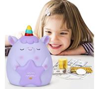 Tirelire Licorne, Grande Capacité, Créative, en Plastique Incassable avec Ouverture, Jouets Licorne pour Filles, Garçons et Enfants, Violet