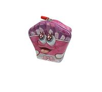 Tirelire métallique pour enfant avec motifs amusants, caisse d'épargne avec cadenas et clé pour garçons et filles (pommes de terre frites rose)