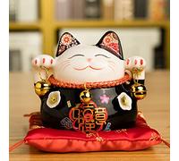 Tirelire Motif Chat Porte,Tirelire Chat Chinois Porte Bonheur,Chanceux De Maneki Neko Feng Shui Chat,Home Office Décoration Cadeau,Feng Shui Chat de Fortune Signification Business is Booming