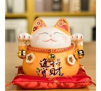 Tirelire Motif Chat Porte,Tirelire Chat Chinois Porte Bonheur,Chanceux De Maneki Neko Feng Shui Chat,Home Office Décoration Cadeau,Feng Shui Chat de Fortune Signification Business is Booming