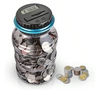 Tirelire numérique avec compteur de pièces, 1,8 L. Tirelire électronique avec compteur pour enfants et adultes. Monnaie numérique automatique avec affichage LCD. Tirelire numérique 1,8 L avec compteur