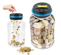 Tirelire numérique Caisse d'épargne électronique avec écran LCD,1,8L Grande Tirelire pour Adultes et Enfants,Grande Tirelire électrique,Tirelire pour Petite Monnaie,Compteur Transparent Automatique