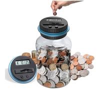 Tirelire numérique de 1,8 L avec écran LCD et grande capacité, avec compteur de pièces automatique.