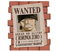 Plastoy Tirelire One Piece Affiche Wanted Roronoa Zoro - PVC 16 cm