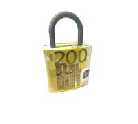 Tirelire originale cadenas XL 100 euros, 200 euros. Tirelire pour enfant en canette. Grande tirelire XXL 16 x 27 (cadenas 200 Euros)