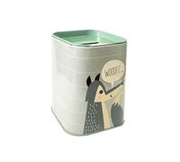 Tirelire originale pour enfant avec motifs d'animaux et dessins avec couvercle. Tirelire en étain bon marché qui peut également être utilisée comme pot à crayons (renard)