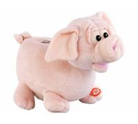 Tirelire peluche cochon sonore à oreilles animées Infactory