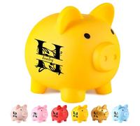 Tirelire personnalisée pour enfants, première tirelire pour enfants, cadeau d'enseignement, cadeau d'anniversaire personnalisé, design mignon en forme de cochon