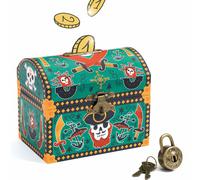 Tirelire en metal forme coffre de pirate