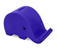 Tirelire porte-téléphone en PVC avec corps doux en couleurs vives Tirelires originales pour enfants avec bouchon. Tirelire de voyage légère et résistante (Bleu)