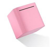 Tirelire pour Adultes en Acier Inoxydable Grande Tirelire 10000 Euro Tirelire Enfant Doit Être Cassée pour Être Ouverte 15cm*15cm Rosa