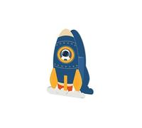 Tirelire pour enfant en forme de fusée bleue