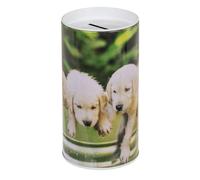 Tirelire pour enfants chiots chiens et chats Tirelire originale en étain avec couvercle Tirelire en étain pour enfants qui peut également être utilisée comme pot à crayons (chiots chiens)
