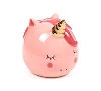 Tirelire pour Enfants en céramique Ouverte - Rose - Licorne - Arc-en-Ciel enchanté