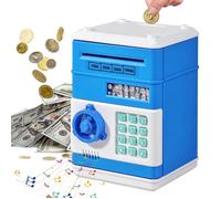 Tirelire pour enfants - SONGHUI - Mini coffre-fort à code - 4 chiffres - Monnaie automatique billets - Tournevis fourni
