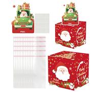 Tirelire pour Espèces, Porte-Monnaie de Noël avec 50 Pochettes Transparentes, Décorations Festives pour Fêtes en Famille et Célébrations du Nouvel an