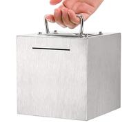 Tirelire réutilisable en acier inoxydable de 15,2 cm pour anniversaire, boîte sécurisée pour enfants, adultes, bureaux ou décoration à la maison